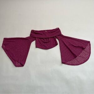NWT FREE PEOPLE lace crop top with bell sleeves